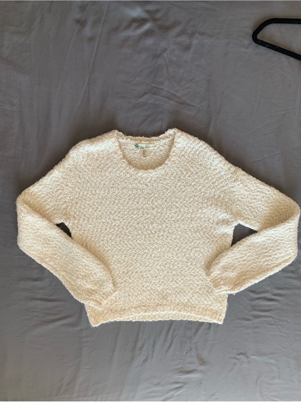 Kaisely Cream Bouclé Crewneck Sweater